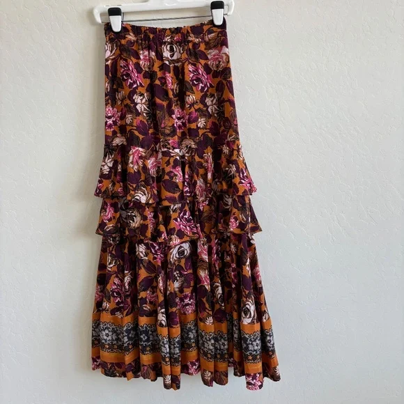 Sundance Floral Tiered Maxi Skirt, Size XS NWOT, boho - Picture 2 of 13